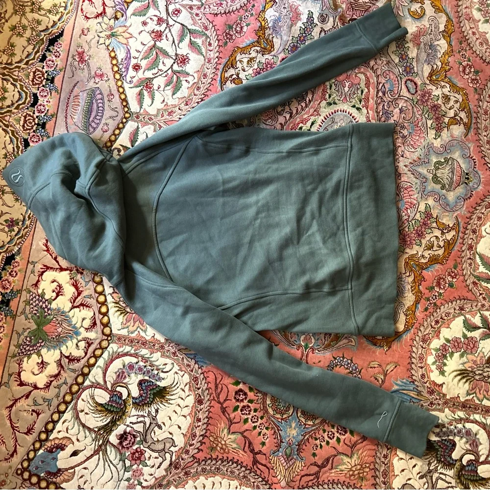 Lululemon Scuba Full Zip Hoodie Olive Green Womens Size 12 - Picture 4 of 4